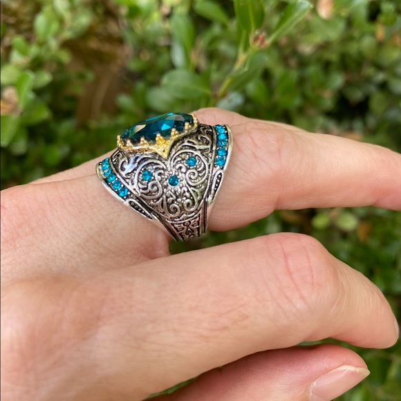 🦚Art Deco 925 Silver Peacock Statement Ring🦚 - Picture 5 of 6